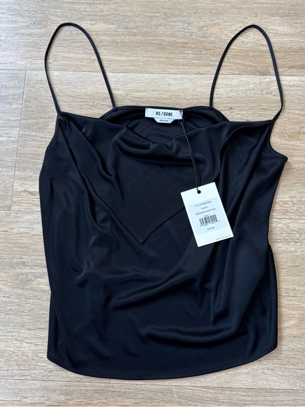 NWT RE/DONE Black Bandana Party Top Small